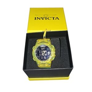 Men's Invicta Yellow Digital Raving Watch with Black Display